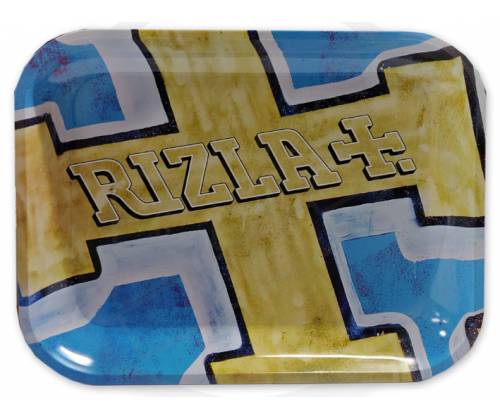 Rizla Rolling Tray Tray Large Metal Gold/Blue (27.5x34cm) -  Price: 7,50€