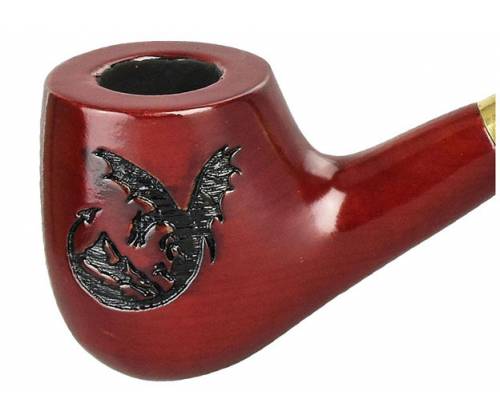 Wooden Pipe Brown 30cm from Cherry Wood - Lord of the Rings (Smaug) -  Price: 64,50€