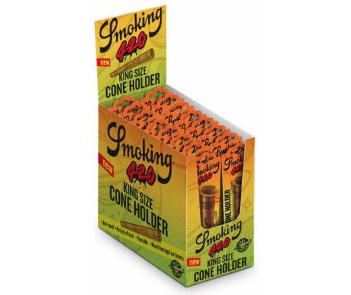 Smoking Κύλινδρος Αποθήκευσης Ξύλινος 420 Wood Cone Holder -  12.5cm - Τιμή: 6,50€