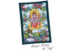 Κρεμαστή Κουβέρτα Πανό Τοίχου Wall Tapestry - Ganesha Design 200x150cm