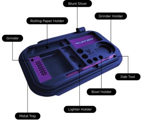 V-Syndicate Flight Deck Tray with Lid and Accessories - Afterglow Purple (27x16cm) - Price: 22,50€