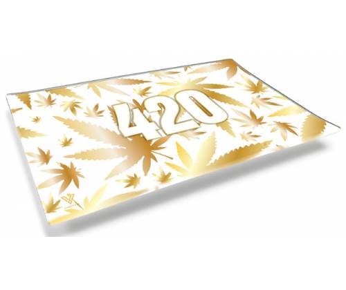 V-Syndicate Γυάλινος Rolling Tray Δίσκος - 420 Gold - Mini (16x12cm) - Τιμή: 10,50€