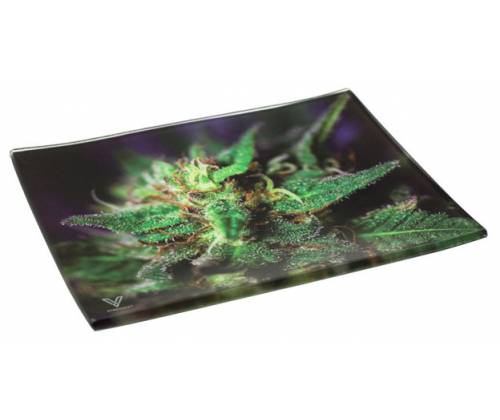 V-Syndicate Γυάλινος Rolling Tray Δίσκος - Blue Dank  - Mini (16x12cm) - Τιμή: 10,50€