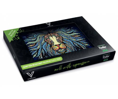 V-Syndicate Glass Rolling Tray Tray - Tribal Lion - Mini (16x12cm) - Price: €10.50