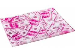 V-Syndicate Γυάλινος Rolling Tray Δίσκος - Dollars - Small (26x16cm)