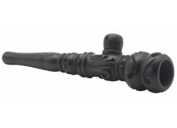 Ξύλινη Πίπα με Ανάγλυφα Σχέδια Μαύρη 2 σε 1 - 13cm