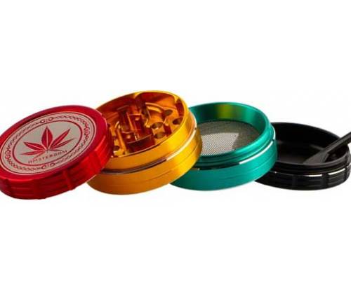 Amsterdam Grace Glass Grinder Rasta 50mm Aluminum - 4 Parts -  Price: 13,50€