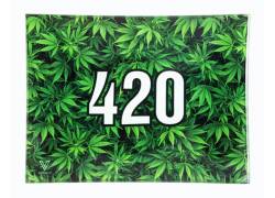 V-Syndicate Γυάλινος Rolling Tray Δίσκος - 420 Green - Mini (16x12cm)