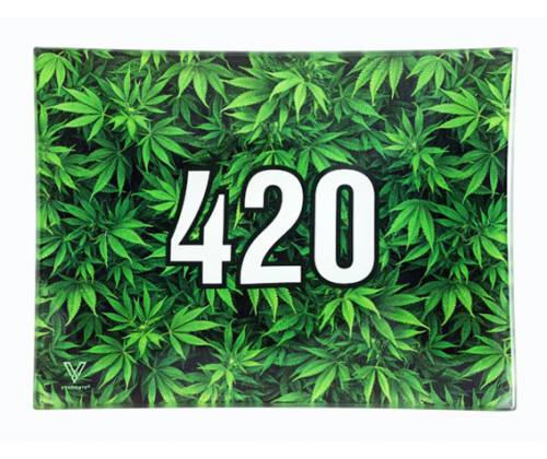 V-Syndicate Γυάλινος Rolling Tray Δίσκος - 420 Green - Mini (16x12cm) - Τιμή: 12,50€