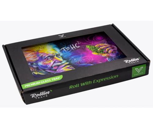 V-Syndicate Glass Rolling Tray Tray - Einstein T-HC2 - Small (26x16cm) -  Price: 24,50€