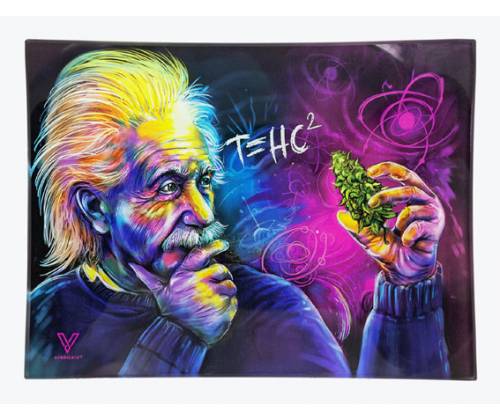 V-Syndicate Γυάλινος Rolling Tray Δίσκος - Einstein T-HC2 - Mini (16x12cm) - Τιμή: 21,00€