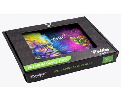 V-Syndicate Γυάλινος Rolling Tray Δίσκος - Einstein T-HC2 - Mini (16x12cm) - Τιμή: 21,00€
