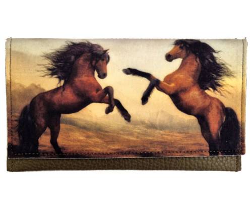 3cats Handmade Faux Leather Tobacco Case - Horses Design -  Price: 15,50€