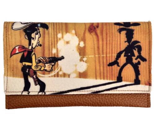 3cats Handmade Faux Leather Cigarette Case - Lucky Luke Gun Design -  Price: 15,50€