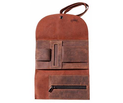 Angelo Genuine Leather Tobacco Case - Large Suede Brown with Cord -  Price: 17,90€