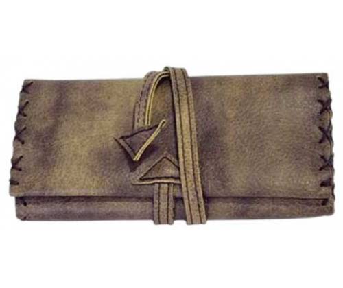 Tobacco Case Leon Faux Leather - Large with Cord Olive Green -  Price: 12,50€