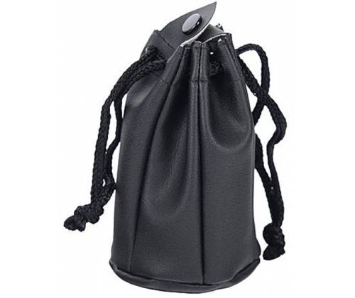 Καπνοθήκη Πουγκί «Noir» με Κουμπί - Τεχνόδερμα Μαύρο 11cm - Τιμή: 7,50€