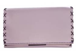 Καπνοθήκη Leon Γνήσιο Δέρμα Χειροποίητη - Πλακέ με Ραφές Λιλά (200204)