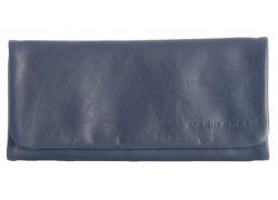 Mario Rossi Καπνοθήκη Γνήσιο Δέρμα - Μεγάλη Navy Blue για Σακουλάκι Καπνού (2681-06BL)