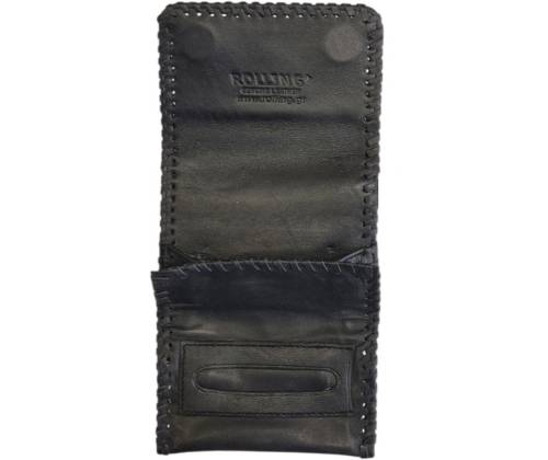 Pappous Tobacco Case Genuine Leather Envelope with Leather Stitching - Black Small (44423-010) - Price: 16,50€