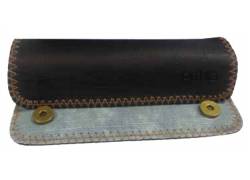 Πυθία Καπνοθήκη Δίχρωμη με Κούμπωμα | Μαύρο-Light Jean