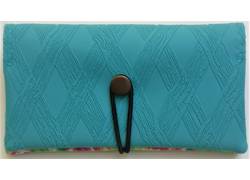 Simona Χειροποίητη Καπνοθήκη Τεχνόδερμα - Γαλάζιο diagonal