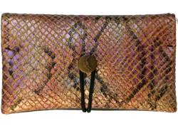 Simona Χειροποίητη Καπνοθήκη Δέρμα Φιδιού Μπρονζέ