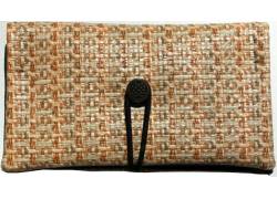 Simona Χειροποίητη Καπνοθήκη Τεχνόδερμα - Ψάθα Μπεζ