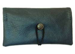 Simona Χειροποίητη Καπνοθήκη Τεχνόδερμα - Μπλε Πετρόλ