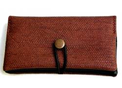 Simona Χειροποίητη Καπνοθήκη Τεχνόδερμα - Καφέ Ψάθα