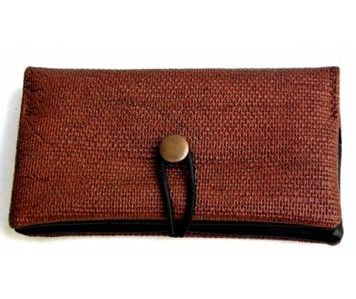 Simona Χειροποίητη Καπνοθήκη Τεχνόδερμα - Καφέ Ψάθα - Τιμή: 11,00€