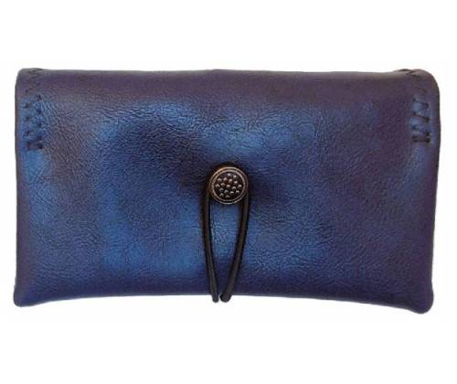 Simona Χειροποίητη Καπνοθήκη Τεχνόδερμα - Μπλε Σκούρο - Τιμή: 11,00€