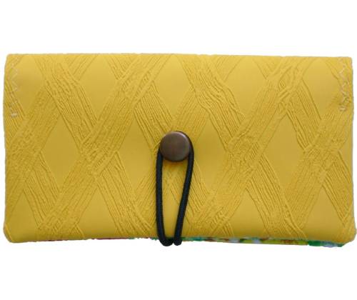 Simona Χειροποίητη Καπνοθήκη Τεχνόδερμα - Κίτρινο diagonal - Τιμή: 11,00€