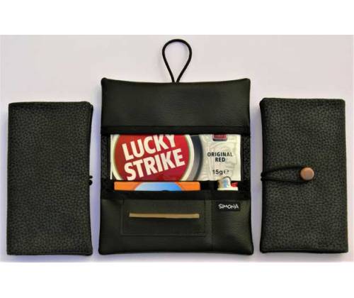 Simona Χειροποίητη Καπνοθήκη Γκρι-Μπλε Σαμουά - Τιμή: 11,00€