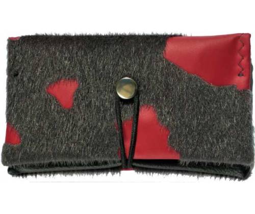 Simona Handmade Tobacco Case Red with Black Fur -  Price: 11,00€