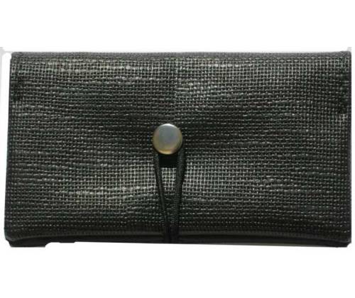 Simona Handmade Faux Leather Tobacco Case - Black Straw -  Price: 11,00€