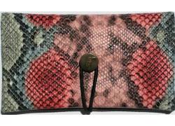 Simona Χειροποίητη Καπνοθήκη Δέρμα Φιδιού Ροζ