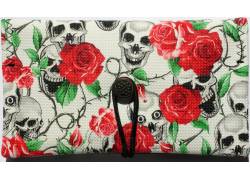Simona Χειροποίητη Καπνοθήκη Τεχνόδερμα - Skull and Roses