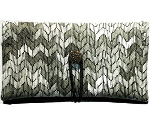 Simona Χειροποίητη Καπνοθήκη Τεχνόδερμα - Zig Zag Γκρι - Τιμή: 11,00€