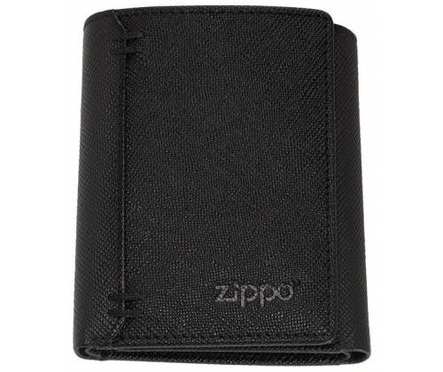 Zippo Πορτοφόλι Ανδρικό Δερμάτινο Saffiano Tri-Fold - Μαύρο (2007075) - Τιμή: 38,00€