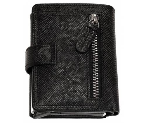 Zippo Πορτοφόλι Ανδρικό Δερμάτινο Saffiano Flip Tri με Μηχανισμό Slide για Κάρτες - Μαύρο (2007084) - Τιμή: 39,90€