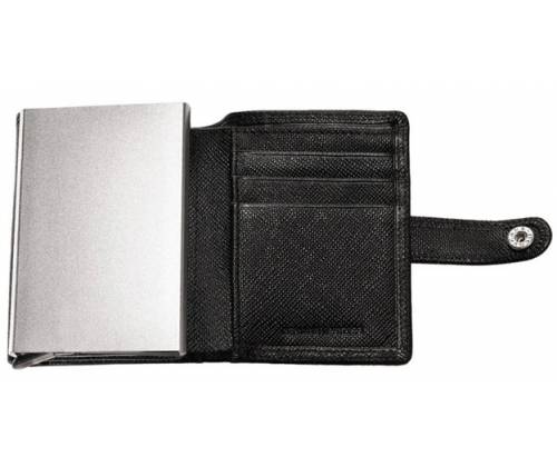 Zippo Πορτοφόλι Ανδρικό Δερμάτινο Saffiano Flip Tri με Μηχανισμό Slide για Κάρτες - Μαύρο (2007084) - Τιμή: 39,90€