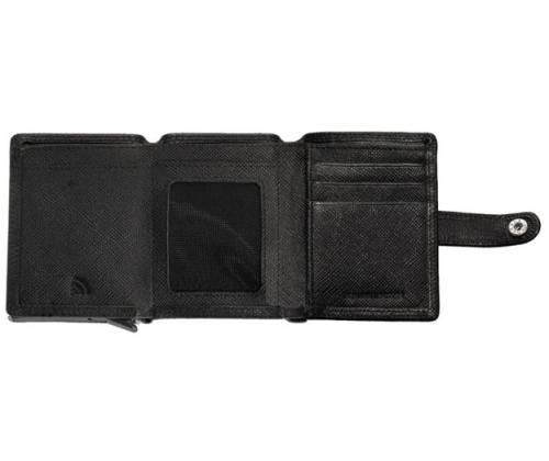 Zippo Πορτοφόλι Ανδρικό Δερμάτινο Saffiano Flip Tri με Μηχανισμό Slide για Κάρτες - Μαύρο (2007084) - Τιμή: 39,90€
