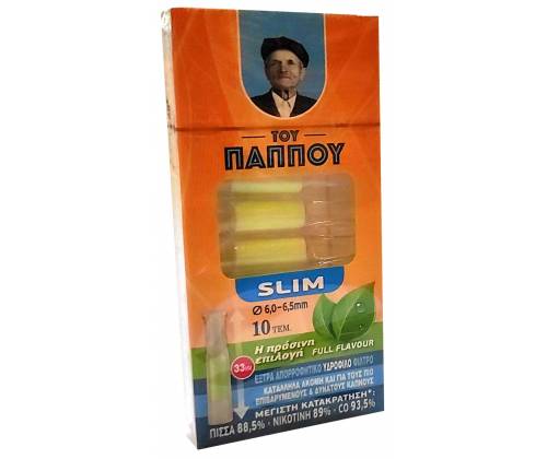 Pappous Pipe Plastic with Hydrophilic Filter - Slim (42902-320) -  Price: 0,65€