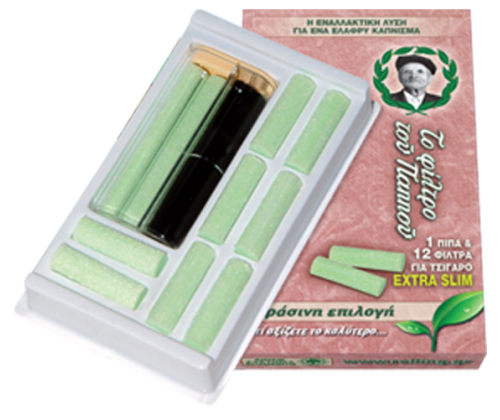 Pappous Pipe Plastic with spare Filters - Extra Slim (42902-099) -  Price: 4,50€