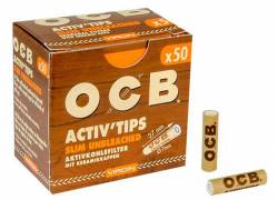 Φίλτρο OCB Slim Unbleached 50 Ενεργού Ανθρακα 7mm