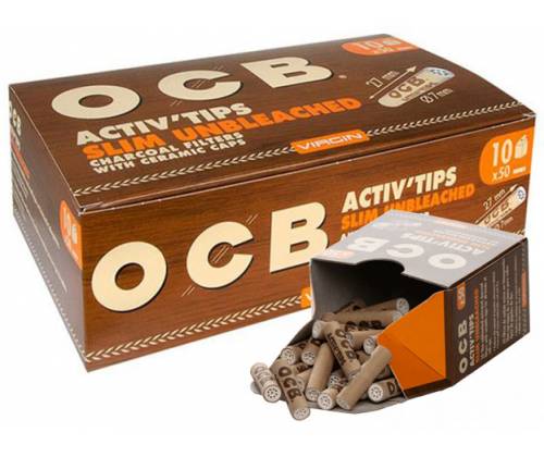 Φίλτρο OCB Slim Unbleached 50 Ενεργού Ανθρακα 7mm - Τιμή: 7,20€
