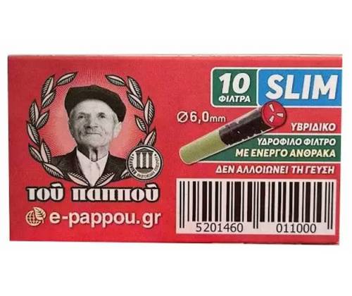 Pappou  Filters Tips Spare Parts 6mm with Hydrophilic Filter and Activated Carbon (46001-100) -  Price: 1,15€