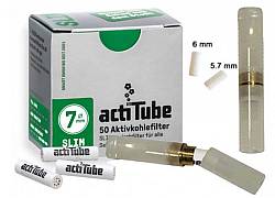 GG Acrylic Cigarette Pipe for Filter ActiTube 7mm - Extra Slim 5.7mm - Slim 6mm - Beige Transparent