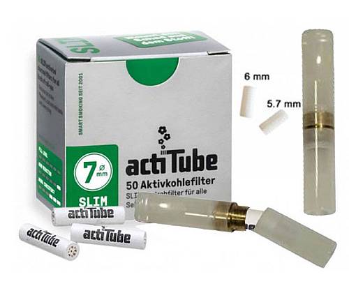 GG Acrylic Cigarette Pipe for Filter ActiTube 7mm - Extra Slim 5.7mm - Slim 6mm - Beige Transparent -  Price: 15,50€